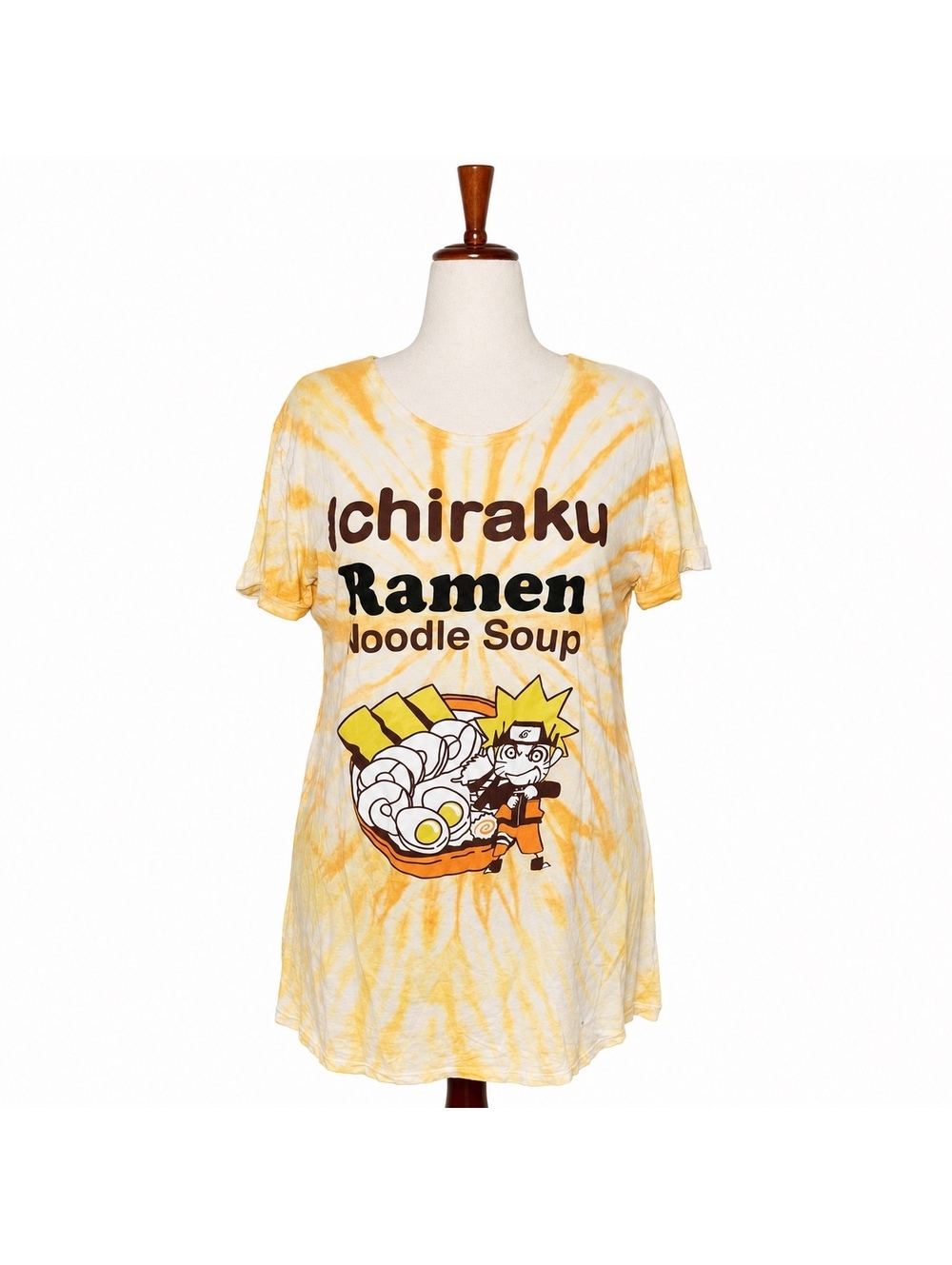 Hot Topic Naruto Ichiraku Ramen Tie-Dye T-shirt Dress Size L